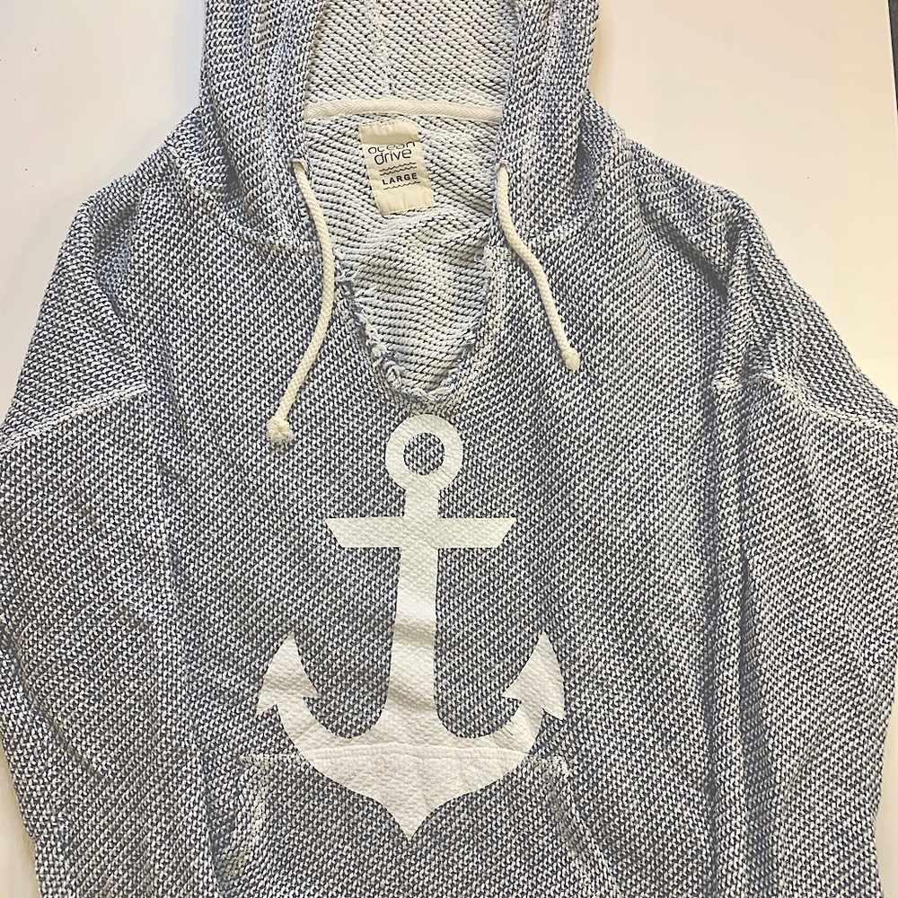 Anchor Nautical Sweatshirt (Super Comfortable) With Hoodie And Strings
